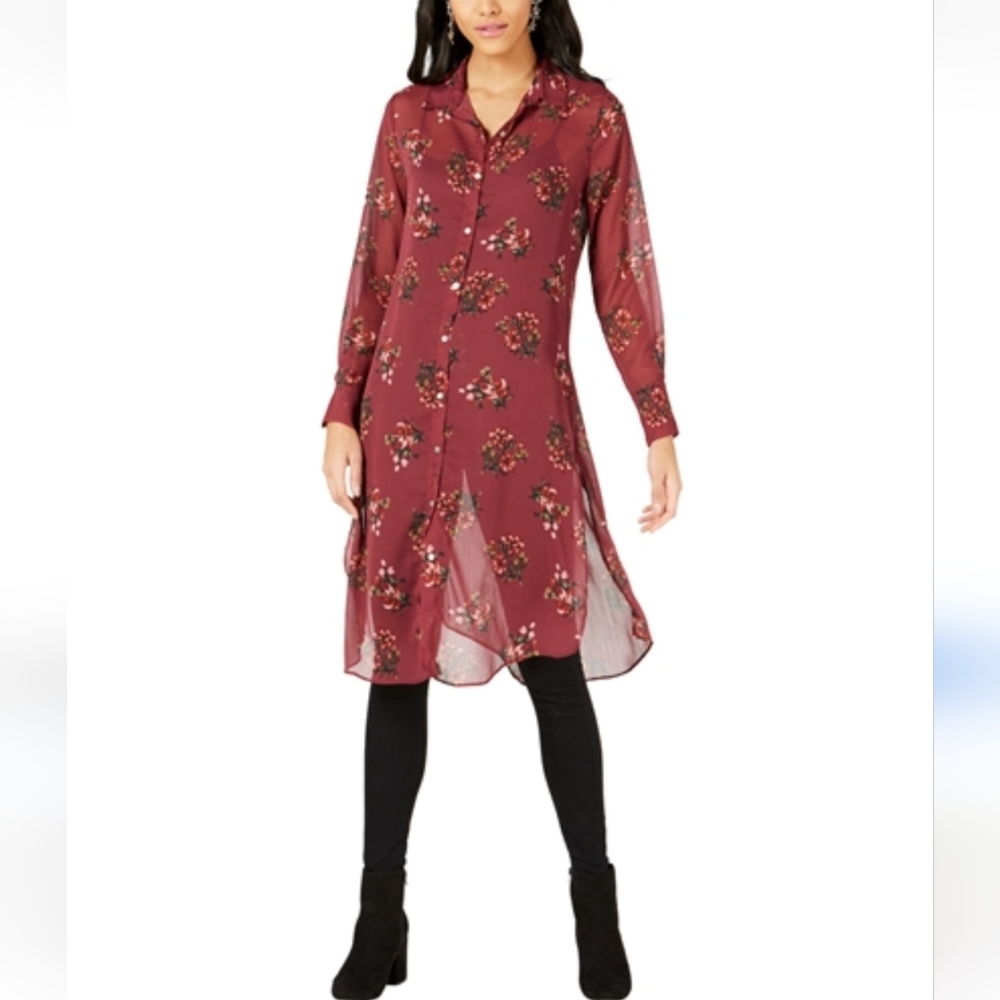 Project 28 NYC Floral Sheer Tunic, Size L